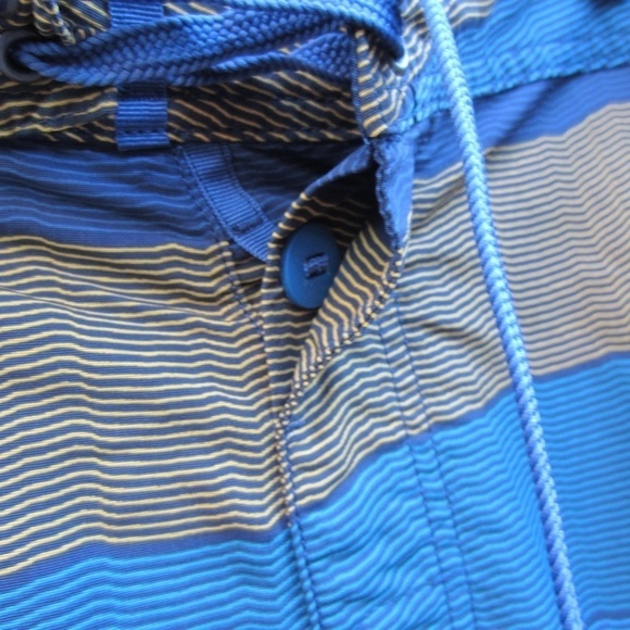 Toad& Co Men's 36 Swim Trucks short Stripe, drawstring, button zip pockets - Picture 3 of 16